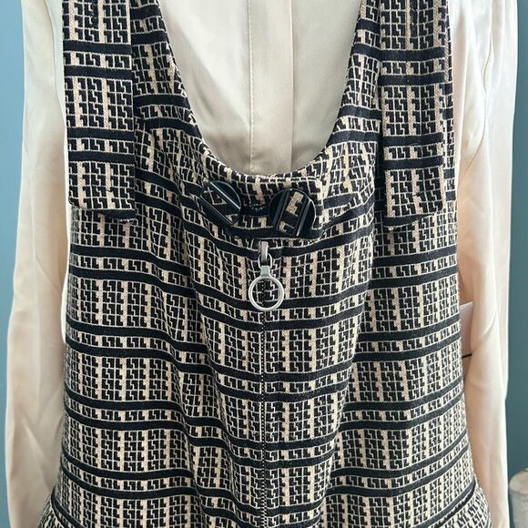 LAMB Plaid Black Logo Front Pocket Zip Up Jumper Dress Gwen Stefani 2007 Size 6 - Picture 2 of 10